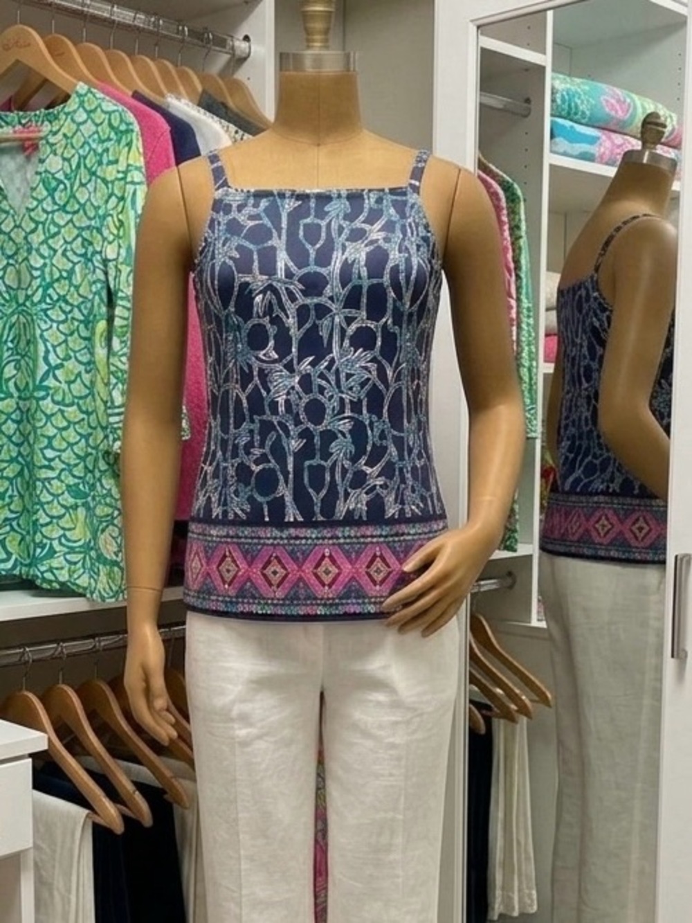 Lilly Pulitzer Navy high tide lucky bamboo print